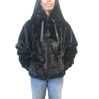 Jaqueta Alpelo Bomber com Capuz Preta 40800012