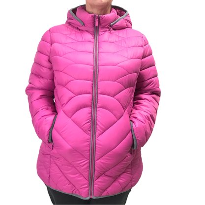 Jaqueta Alpelo Plus Size Capuz Removível Rosa 20700054