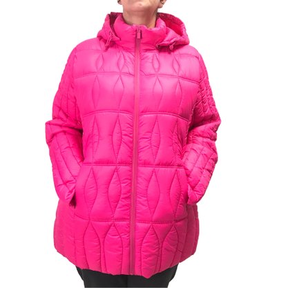 Jaqueta Alpelo Plus Size Capuz Removível Rosa 40500152