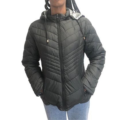 Jaqueta Dunialin Dupla Face com Capuz Preta 2204
