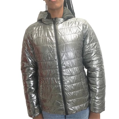 Jaqueta Dunialin Dupla Face com Capuz Preta 2204