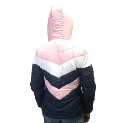 Jaqueta Dunialin Forro com Pelo Azul com Rosa 2201