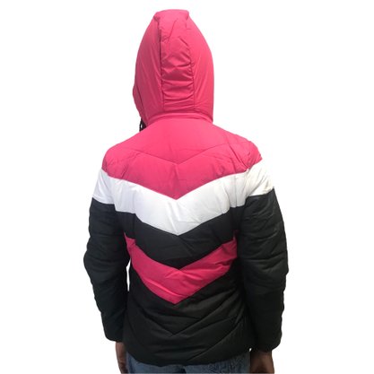 Jaqueta Dunialin Forro com Pelo Preta com Pink 2201