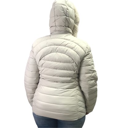 Jaqueta Dunialin Plus Size com Capuz Removível Bege 2231