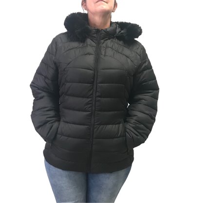 Jaqueta Dunialin Plus Size com Capuz Removível Preta 2231