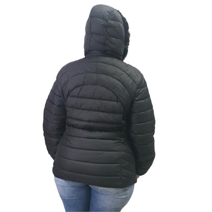 Jaqueta Dunialin Plus Size com Capuz Removível Preta 2231