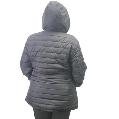 Jaqueta Dunialin Plus Size com Pelo Preta 1914