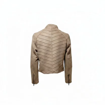 Jaqueta Feminina Suede Alpelo com Recortes Caramelo 40600029