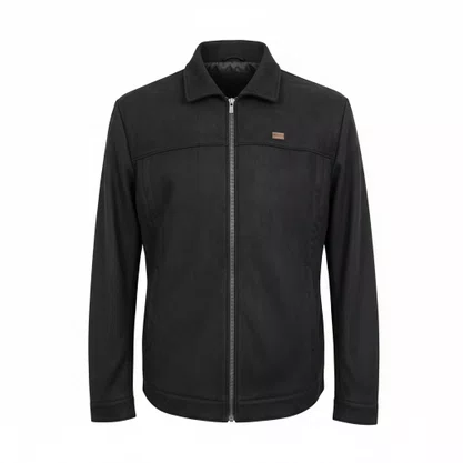 Jaqueta Masculina Erva Daninha Casual Suede Preta 719854
