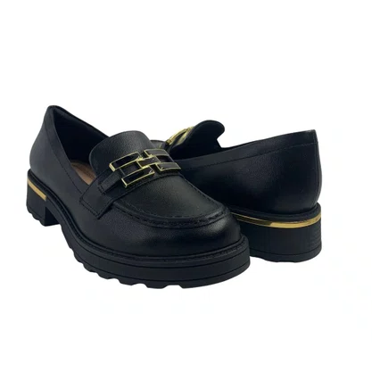 Loafer Piccadilly Maxi Preto 735042 Sola Tratorada