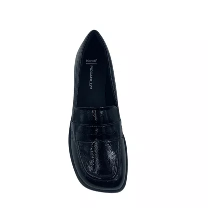 Loafer Piccadilly Verniz Preto 663003 Palmilha OrthoLite