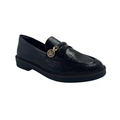 Loafer Ramarim Verniz Croco Preto 2611103
