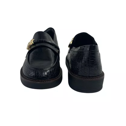 Loafer Ramarim Verniz Croco Preto 2611103