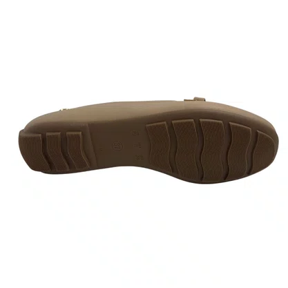 Loafer Softli Bege 10386 Super Conforto Laço