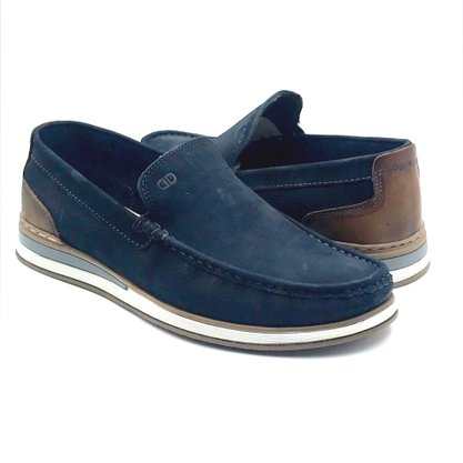 Mocassim Democrata Masculino Couro Azul 252101