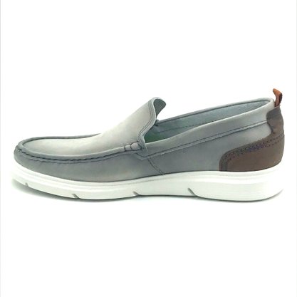 Mocassim Democrata Masculino Couro Cinza 252202