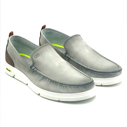Mocassim Democrata Masculino Couro Cinza 252202