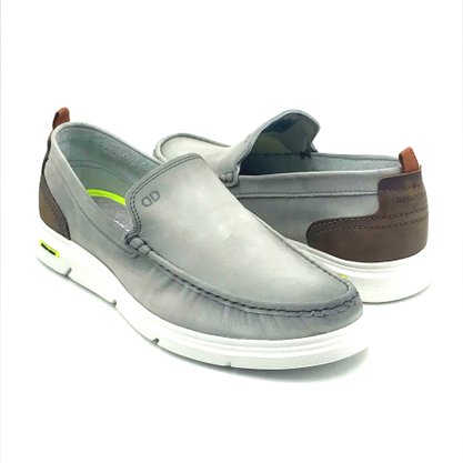 Mocassim Democrata Masculino Couro Cinza 252202