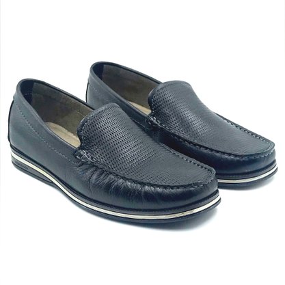Mocassim Democrata Masculino Couro Preto 135201
