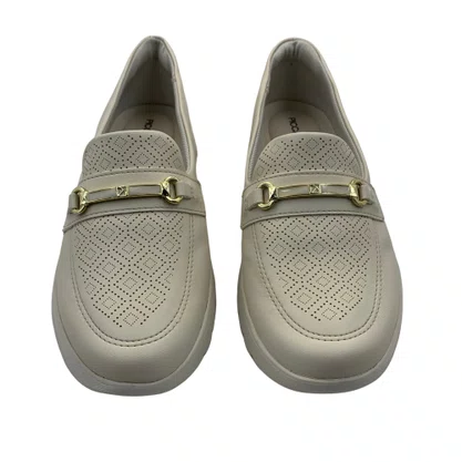 Mocassim Piccadilly Conforto Off White Pés Largos 950052