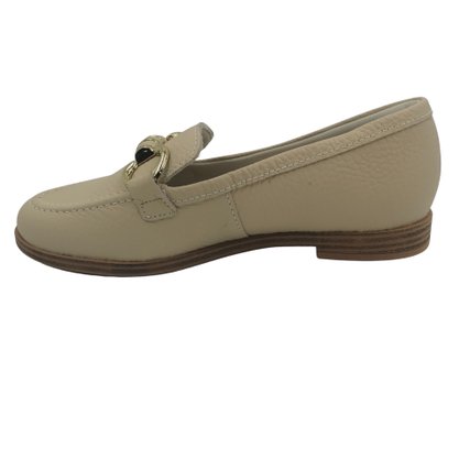 Sapato Usaflex Mocassim em Couro Bege 3502   