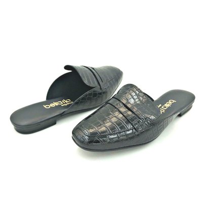 Mule Beira Rio Croco Preto 4266101