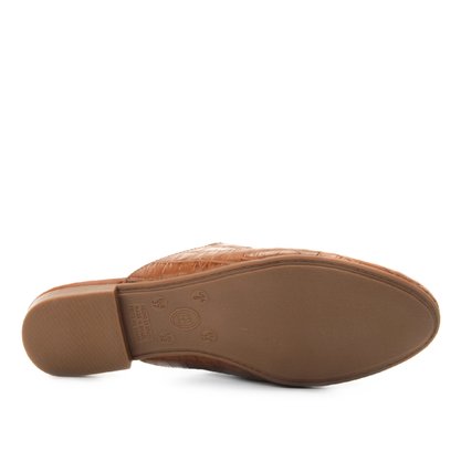 Mule Bottero Couro Natural Croco Caramelo 300003
