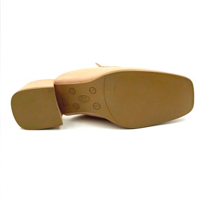 Mule Bottero Couro Salto Baixo Nude 354204