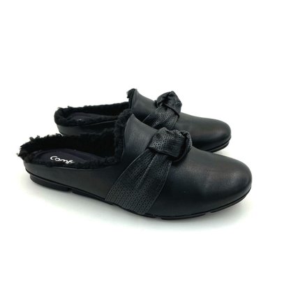Mule Comfortflex Preto Forro de Lã Ultrasoft 2263301