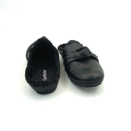 Mule Comfortflex Preto Forro de Lã Ultrasoft 2263301