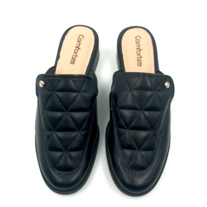 Mule Comfortflex Salto Baixo Preto 2472331