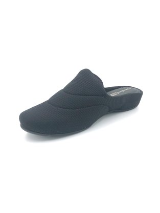 Mule Comfortflex Tecido Preto Anabela 2046302