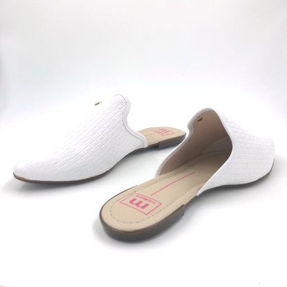 Mule Moleca Tressê Branco Bico Fino 5444.300