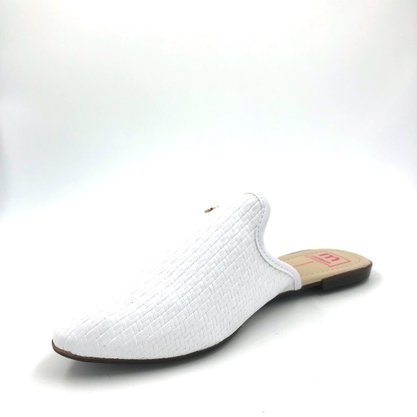 Mule Moleca Tressê Branco Bico Fino 5444.300