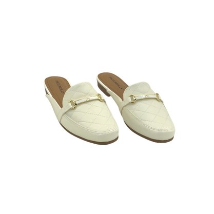 Mule Piccadilly Branco Salto Baixo 253002