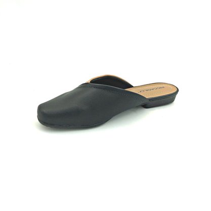 Mule Piccadilly Napa Stretch Preto/Bege Para Joanete