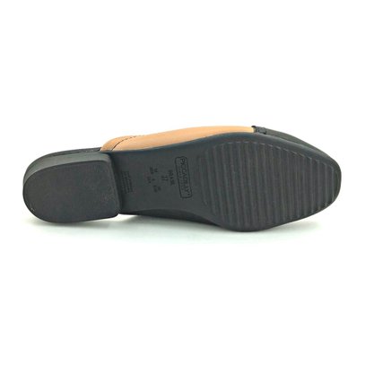 Mule Piccadilly Napa Stretch Preto/Bege Para Joanete