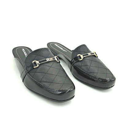 Mule Piccadilly Preto Salto Baixo 253002