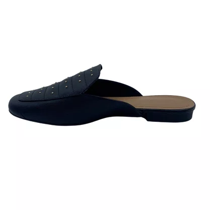 Mule Usaflex Couro com Taxas Preto 40029