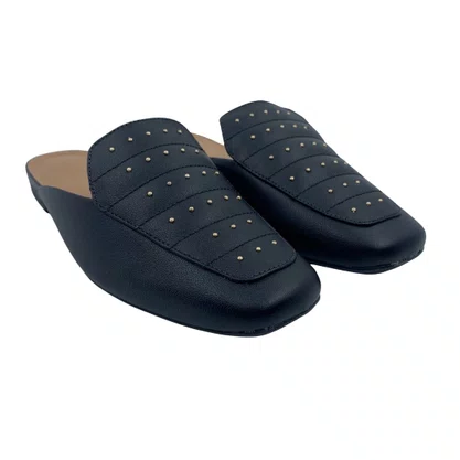 Mule Usaflex Couro com Taxas Preto 40029
