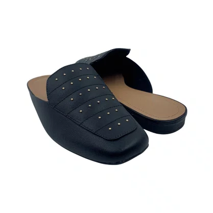 Mule Usaflex Couro com Taxas Preto 40029