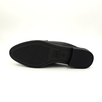 Mule Usaflex Couro Natural Preto com Tachinhas AB8303