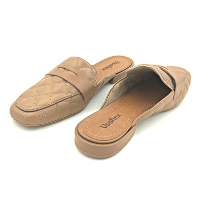 Mule Usaflex Matelassê Couro Camel AF1304