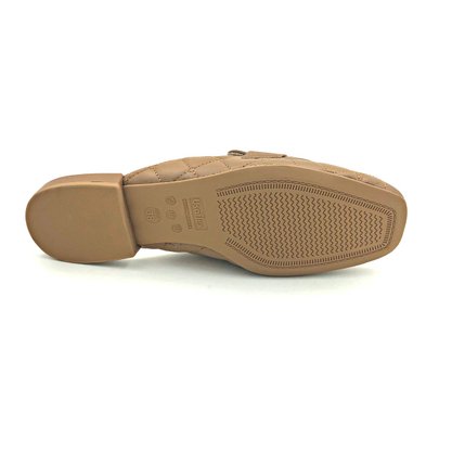 Mule Usaflex Matelassê Couro Camel AF1304