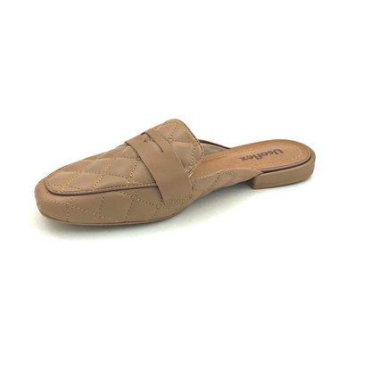 Mule Usaflex Matelassê Couro Camel AF1304