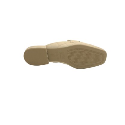 Mule Usaflex Matelassê Couro Creme AF1304