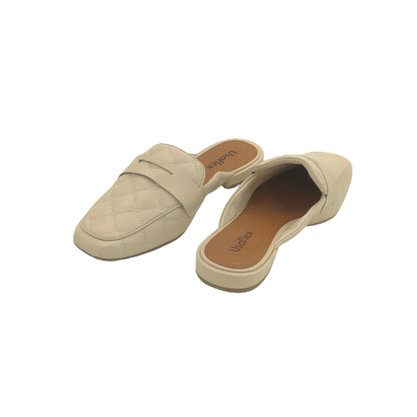 Mule Usaflex Matelassê Couro Creme AF1304