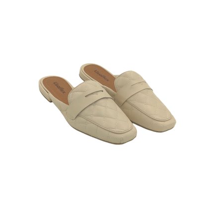 Mule Usaflex Matelassê Couro Creme AF1304