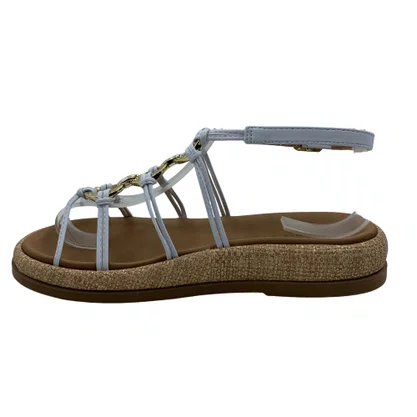 Papete Feminina Ramarim Branca com Detalhes Dourados 2655204