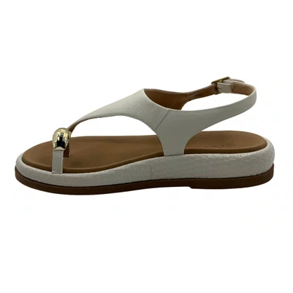 Papete Ramarim Feminina Off White Detalhe Dourado 2655202